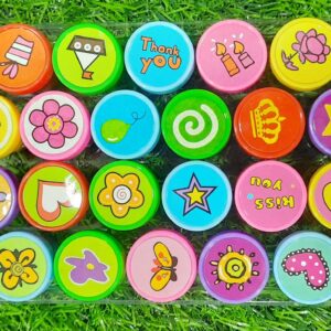 Multicolor 26 Stampers Set for Kids, Stamp of Flowers Butterfly, Stars, Boat Self Ink, Gift for Teachers Students and Parents