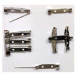 Hair Pin/Brooch Pin Silver Finish Back Base with 2 Holes Metal Connectors Clasps Hoops Jewellery Findings Accessories