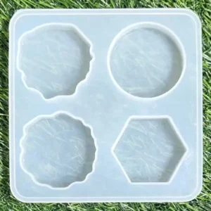 Pop Socket Design Silicon Mold 4"x4" in 4 Shapes, Agate, Circle and Hexagon Mould for Resin Art, Keychain (Pop Socket Mold 2, 1pc)