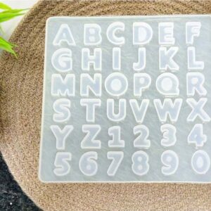 Alphabet and Number Small Design (13cm x 13cm) Resin Art Silicone Casting Mould Epoxy Mold Jewellery Mould DIY Craft (Pack of 1 Pc.)