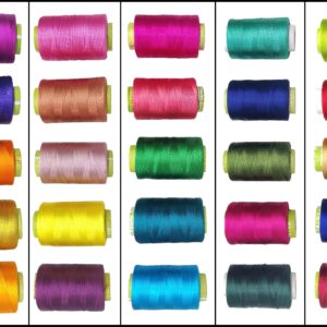 Viscose Silk Threads Spools Family Pack for Embroidery, Sewing, Machine and Hand Stitching, Tailoring (Pack of 25 Vibrant Colors)