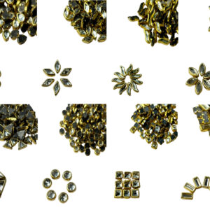 White Stones-1200 pieces Assortment Pack of 8 Different Shapes (150-160 Pieces Each) for Jewellery, Silk Thread Bangles, Embroidery, Art and Crafts Etc.