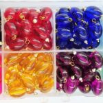 Trans Oval Shape Glass Hanging Beads 11x8mm for Jewellery Making/Necklace/Earring/Bracelet/Embroidery/Dress (Combo Pack of 8 Colors 25 Pcs Each) (CP1)
