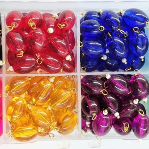 Trans Oval Shape Glass Hanging Beads 11x8mm for Jewellery Making/Necklace/Earring/Bracelet/Embroidery/Dress (Combo Pack of 8 Colors 25 Pcs Each) (CP1)