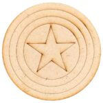 Captain America Logo MDF Cutouts for Art & Craft Projects, Fridge Magnet, Painting, Decoration (Pack of 5 pcs)