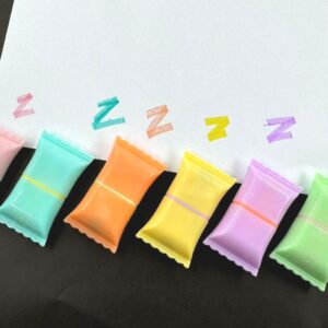 Chocolate Shape Highlighter Marker Popsticks/Sketch Markers Chisel Tip Fine Grip Marker Pen Set Ideal For Highlighter/Text Marking/Craft Pastel Highlighter Markers Set, 6 Colors (Pack of 6)