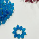 Oval Shape Glass Hanging Beads 11x8mm For Jewelry Making, Necklace, Earring, Bracelet, Embroidery, Dress And Diy Kit (Pack Of 100 Pcs) (Blue)