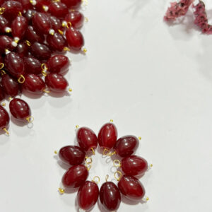 Oval Shape Glass Hanging Beads 11x8mm For Jewelry Making, Necklace, Earring, Bracelet, Embroidery, Dress And Diy Kit (Pack Of 100 Pcs) (Maroon)