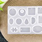 Earring Keychain Pendent Jewellery Casting Mould Silicone Epoxy and UV Resin Mould, DIY Jewellery Making, Resin Artwork, Home Decor (15.3cm x 11.3cm) (12 Cavity) (Pack of 1pc)