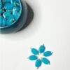 Flat Oval Glass Hanging Beads Chocolate Beads 11mm x 8mm for Jewelry Making, Necklace, Earring, Bracelet, Embroidery, Dresses (Pack of 100 Pcs) (Blue)