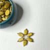Flat Oval Glass Hanging Beads Chocolate Beads 11mm x 8mm for Jewelry Making, Necklace, Earring, Bracelet, Embroidery, Dresses (Pack of 100 Pcs) (Dull Gold)