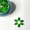 Flat Oval Glass Hanging Beads Chocolate Beads 11mm x 8mm for Jewelry Making, Necklace, Earring, Bracelet, Embroidery, Dresses (Pack of 100 Pcs) (Green)