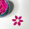 Flat Oval Glass Hanging Beads Chocolate Beads 11mm x 8mm for Jewelry Making, Necklace, Earring, Bracelet, Embroidery, Dresses (Pack of 100 Pcs) (Rani Pink)