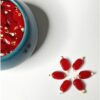 Flat Oval Glass Hanging Beads Chocolate Beads 11mm x 8mm for Jewelry Making, Necklace, Earring, Bracelet, Embroidery, Dresses (Pack of 100 Pcs) (Red)