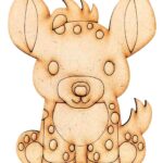 Safari Animals Collection MDF Wood Cutout for Art & Craft Projects, Fridge Magnet, Painting, Decoration (Pack of 5 pcs) (Hyena)