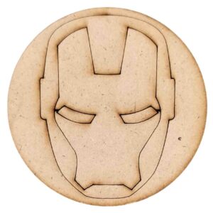 Ironman Logo MDF Cutouts for Art & Craft Projects, Fridge Magnet, Painting, Decoration (Pack of 5 pcs)