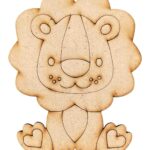 Safari Animals Collection Pre Marked Laser MDF Wood Cutouts Collectibles for Art & Craft Projects, Fridge Magnet, Painting, Decoration (Pack of 5 pcs) (Lion)