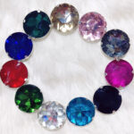 Multicolor Round Shape Glass Crystal Clip Stones with Silver Base for Embroidery Work, Jewelry Making, Necklace, DIY Art & Craft