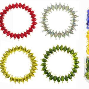 Trans Oval Shape Glass Hanging Beads 8mm for Jewellery Making/Necklace/Earring/Bracelet/Embroidery/Dress (Combo Pack of 6 Colors 50 Pcs Each) (CP2)