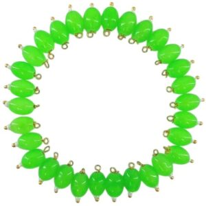 Opaque Oval Shape Glass Hanging Beads 8mm for Jewellery Making/Necklace/Earring/Bracelet/Embroidery/Dress (Pack of 100 Pcs.) (Parrot Green)