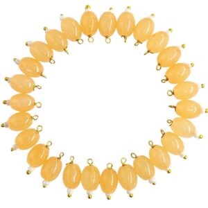 Opaque Oval Shape Glass Hanging Beads 8mm for Jewellery Making/Necklace/Earring/Bracelet/Embroidery/Dress (Pack of 100 Pcs.) (Peach)