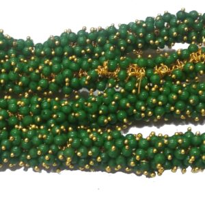 Pearl Loreals 3mm for Jewellery Making, Earring, Necklace, Bracelet (Pack of 80 Gms) (Dark Green)