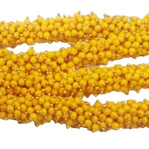Pearl Loreals 3mm for Jewellery Making, Earring, Necklace, Bracelet (Pack of 80 Gms) (Mango Yellow)