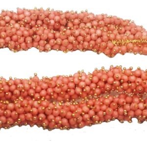 Pearl Loreals 3mm for Jewellery Making, Earring, Necklace, Bracelet (Pack of 80 Gms) (Peach)