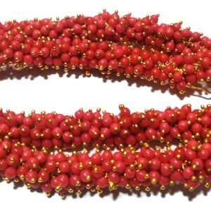 Pearl Loreals 3mm for Jewellery Making, Earring, Necklace, Bracelet (Pack of 80 Gms) (Red)