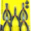 Pliers Tool Set of 5 Pcs, Round Nose Plier, Diagonal Cutting Plier, End Cutting Plier, Flat Nose Plier, Long Nose Plier