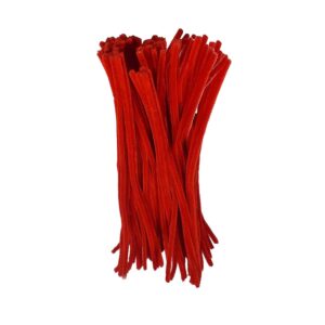 Craft Pipe Cleaner 12" for Hobby Crafts, Scrapbooking, DIY Accessory (Pack of 100 Pcs) (Red)