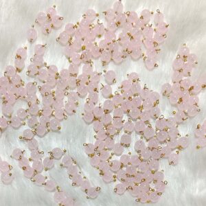 Round Shape Glass Hanging Beads 6mm for Jewelry Making, Embroidery, Necklace, Earring, Bracelet, Dresses (Pack of 100 pcs) (Lite Pink)