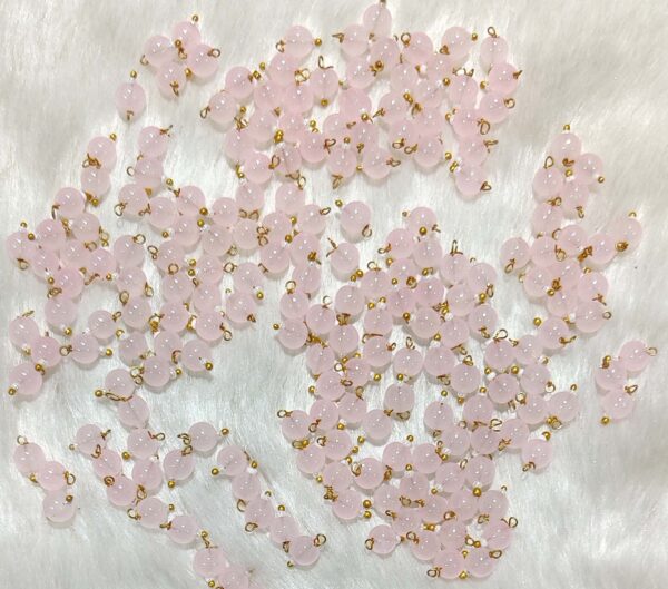 Round Shape Glass Hanging Beads 6mm for Jewelry Making, Embroidery, Necklace, Earring, Bracelet, Dresses (Pack of 100 pcs) (Lite Pink)