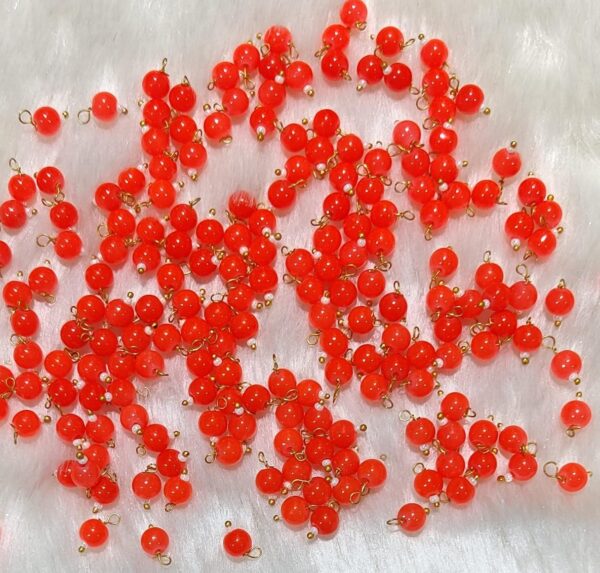 Round Shape Glass Hanging Beads 6mm for Jewelry Making, Embroidery, Necklace, Earring, Bracelet, Dresses (Pack of 100 pcs) (Rust)