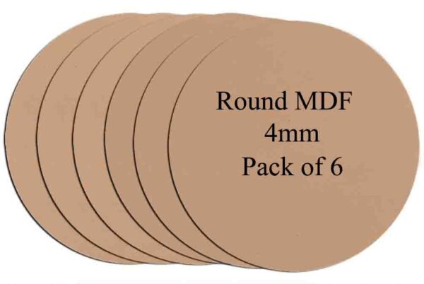 Round MDF Boards for Art & Craft Projects, Resin, Lippan, Mandala, Painting, Wall Hanging, Clock Making, Decoration (4mm Thick) (Pack of 6)