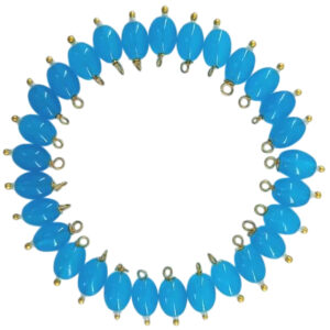 Opaque Oval Shape Glass Hanging Beads 8mm for Jewellery Making/Necklace/Earring/Bracelet/Embroidery/Dress (Pack of 100 Pcs.) (Sky Blue)