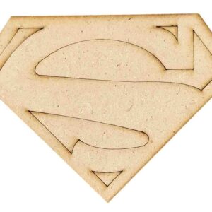 Superman Logo MDF Cutouts for Art & Craft Projects, Fridge Magnet, Painting, Decoration (Pack of 5 pcs)