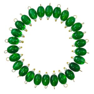 Trans Oval Shape Glass Hanging Beads 8mm for Jewellery Making/Necklace/Earring/Bracelet/Embroidery/Dress (Pack of 100 Pcs.) (Trans Green)