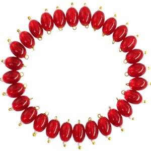 Trans Oval Shape Glass Hanging Beads 8mm for Jewellery Making/Necklace/Earring/Bracelet/Embroidery/Dress (Pack of 100 Pcs.) (Trans Red)