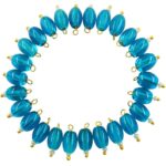 Trans Oval Shape Glass Hanging Beads 8mm for Jewellery Making/Necklace/Earring/Bracelet/Embroidery/Dress (Pack of 100 Pcs.) (Trans Sky Blue)