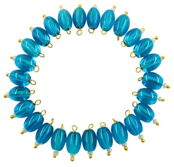 Trans Oval Shape Glass Hanging Beads 8mm for Jewellery Making/Necklace/Earring/Bracelet/Embroidery/Dress (Pack of 100 Pcs.) (Trans Sky Blue)