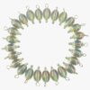 Trans Oval Shape Glass Hanging Beads 8mm for Jewellery Making/Necklace/Earring/Bracelet/Embroidery/Dress (Pack of 100 Pcs.) (Transparent)