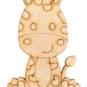 Safari Animals Collection MDF Wood Cutout for Art & Craft Projects, Fridge Magnet, Painting, Decoration (Pack of 5 pcs) (Zebra)