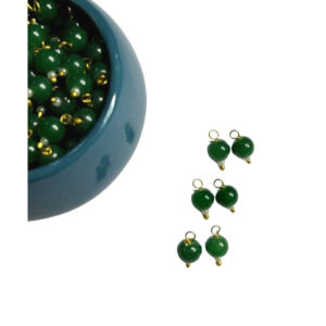 Round Shape Glass Hanging Beads 6mm for Jewelry Making, Embroidery, Necklace, Earring, Bracelet, Dresses (Pack of 100 pcs) (Green)