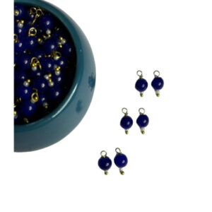 Round Shape Glass Hanging Beads 6mm for Jewelry Making, Embroidery, Necklace, Earring, Bracelet, Dresses (Pack of 100 pcs) (Ink Blue)