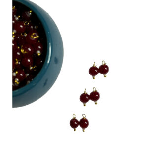 Round Shape Glass Hanging Beads 6mm for Jewelry Making, Embroidery, Necklace, Earring, Bracelet, Dresses (Pack of 100 pcs) (Maroon)