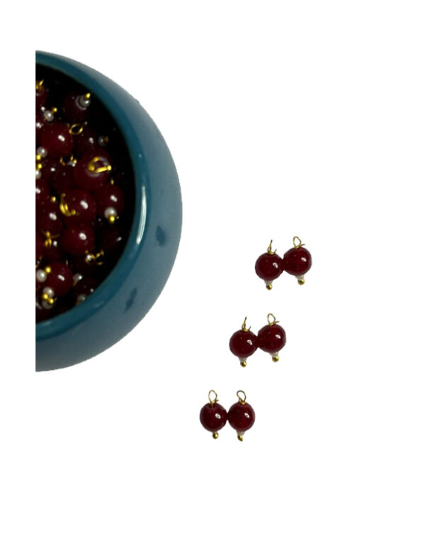 Round Shape Glass Hanging Beads 6mm for Jewelry Making, Embroidery, Necklace, Earring, Bracelet, Dresses (Pack of 100 pcs) (Maroon)