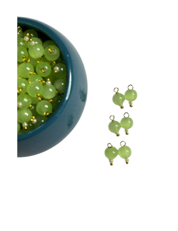 Round Shape Glass Hanging Beads 6mm for Jewelry Making, Embroidery, Necklace, Earring, Bracelet, Dresses (Pack of 100 pcs) (Mint Green)