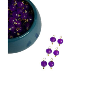 Round Shape Glass Hanging Beads 6mm for Jewelry Making, Embroidery, Necklace, Earring, Bracelet, Dresses (Pack of 100 pcs) (Purple)