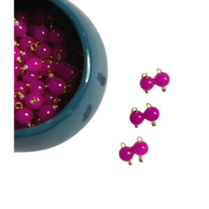 Round Shape Glass Hanging Beads 6mm for Jewelry Making, Embroidery, Necklace, Earring, Bracelet, Dresses (Pack of 100 pcs) (Rani Pink)